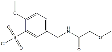 2-methoxy-5-[(2-methoxyacetamido)methyl]benzene-1-sulfonyl chloride Struktur