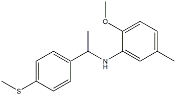 2-methoxy-5-methyl-N-{1-[4-(methylsulfanyl)phenyl]ethyl}aniline Struktur