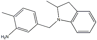 2-methyl-5-[(2-methyl-2,3-dihydro-1H-indol-1-yl)methyl]aniline Struktur