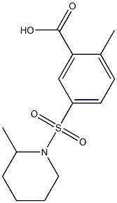 2-methyl-5-[(2-methylpiperidine-1-)sulfonyl]benzoic acid Struktur