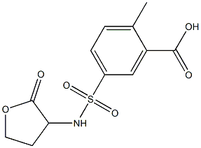 2-methyl-5-[(2-oxooxolan-3-yl)sulfamoyl]benzoic acid Struktur