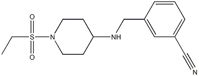 3-({[1-(ethanesulfonyl)piperidin-4-yl]amino}methyl)benzonitrile Struktur