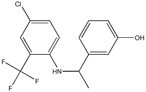 3-(1-{[4-chloro-2-(trifluoromethyl)phenyl]amino}ethyl)phenol Struktur