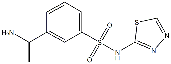 3-(1-aminoethyl)-N-(1,3,4-thiadiazol-2-yl)benzene-1-sulfonamide Struktur