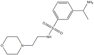 3-(1-aminoethyl)-N-[2-(morpholin-4-yl)ethyl]benzene-1-sulfonamide Struktur