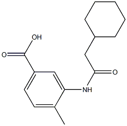 3-(2-cyclohexylacetamido)-4-methylbenzoic acid Struktur