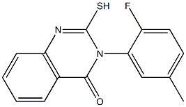 3-(2-fluoro-5-methylphenyl)-2-sulfanyl-3,4-dihydroquinazolin-4-one Struktur