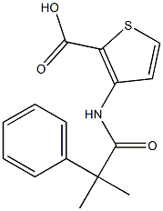 3-(2-methyl-2-phenylpropanamido)thiophene-2-carboxylic acid Struktur