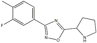 3-(3-fluoro-4-methylphenyl)-5-(pyrrolidin-2-yl)-1,2,4-oxadiazole Struktur