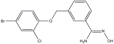 3-(4-bromo-2-chlorophenoxymethyl)-N'-hydroxybenzene-1-carboximidamide Struktur