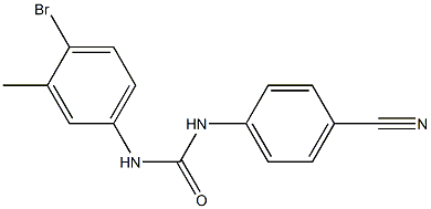 3-(4-bromo-3-methylphenyl)-1-(4-cyanophenyl)urea Struktur