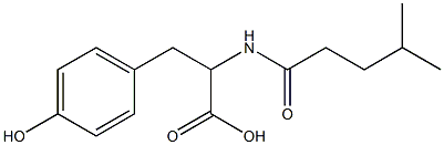 3-(4-hydroxyphenyl)-2-(4-methylpentanamido)propanoic acid Struktur