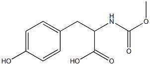 3-(4-hydroxyphenyl)-2-[(methoxycarbonyl)amino]propanoic acid Struktur