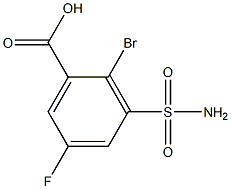 3-(aminosulfonyl)-2-bromo-5-fluorobenzoic acid Struktur