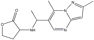 3-[(1-{2,7-dimethylpyrazolo[1,5-a]pyrimidin-6-yl}ethyl)amino]oxolan-2-one Struktur