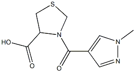 3-[(1-methyl-1H-pyrazol-4-yl)carbonyl]-1,3-thiazolidine-4-carboxylic acid Struktur