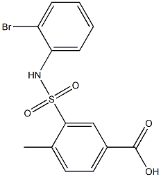 3-[(2-bromophenyl)sulfamoyl]-4-methylbenzoic acid Struktur