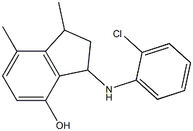 3-[(2-chlorophenyl)amino]-1,7-dimethyl-2,3-dihydro-1H-inden-4-ol Struktur