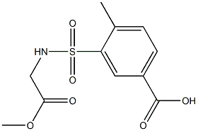 3-[(2-methoxy-2-oxoethyl)sulfamoyl]-4-methylbenzoic acid Struktur