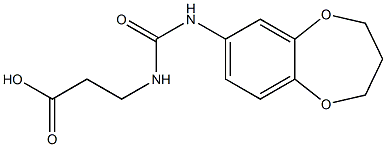 3-[(3,4-dihydro-2H-1,5-benzodioxepin-7-ylcarbamoyl)amino]propanoic acid Struktur