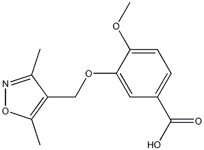 3-[(3,5-dimethyl-1,2-oxazol-4-yl)methoxy]-4-methoxybenzoic acid Struktur