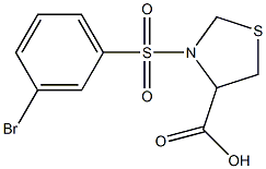 3-[(3-bromobenzene)sulfonyl]-1,3-thiazolidine-4-carboxylic acid Struktur