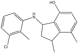 3-[(3-chloro-2-methylphenyl)amino]-1,7-dimethyl-2,3-dihydro-1H-inden-4-ol Struktur