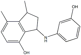 3-[(3-hydroxyphenyl)amino]-1,7-dimethyl-2,3-dihydro-1H-inden-4-ol Struktur