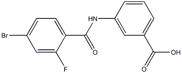 3-[(4-bromo-2-fluorobenzoyl)amino]benzoic acid Struktur