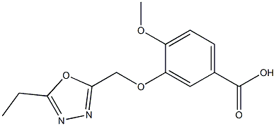 3-[(5-ethyl-1,3,4-oxadiazol-2-yl)methoxy]-4-methoxybenzoic acid Struktur