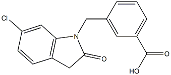 3-[(6-chloro-2-oxo-2,3-dihydro-1H-indol-1-yl)methyl]benzoic acid Struktur