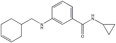 3-[(cyclohex-3-en-1-ylmethyl)amino]-N-cyclopropylbenzamide Struktur