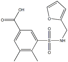 3-[(furan-2-ylmethyl)sulfamoyl]-4,5-dimethylbenzoic acid Struktur