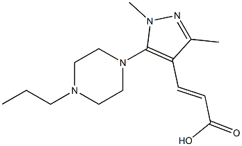 3-[1,3-dimethyl-5-(4-propylpiperazin-1-yl)-1H-pyrazol-4-yl]prop-2-enoic acid Struktur