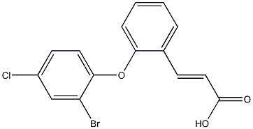 3-[2-(2-bromo-4-chlorophenoxy)phenyl]prop-2-enoic acid Struktur