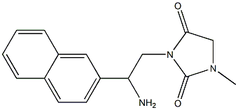 3-[2-amino-2-(naphthalen-2-yl)ethyl]-1-methylimidazolidine-2,4-dione Struktur