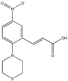 3-[5-nitro-2-(thiomorpholin-4-yl)phenyl]prop-2-enoic acid Struktur