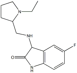 3-{[(1-ethylpyrrolidin-2-yl)methyl]amino}-5-fluoro-2,3-dihydro-1H-indol-2-one Struktur