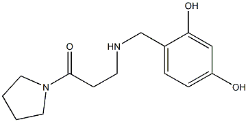 3-{[(2,4-dihydroxyphenyl)methyl]amino}-1-(pyrrolidin-1-yl)propan-1-one Struktur