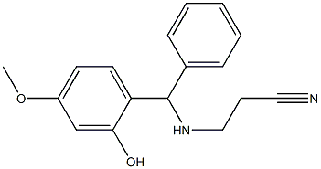 3-{[(2-hydroxy-4-methoxyphenyl)(phenyl)methyl]amino}propanenitrile Struktur