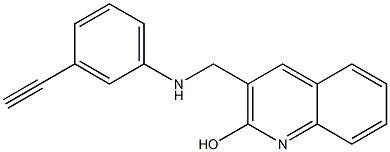 3-{[(3-ethynylphenyl)amino]methyl}quinolin-2-ol Struktur