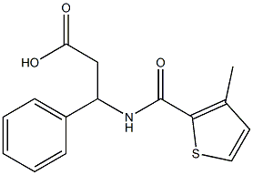 3-{[(3-methylthien-2-yl)carbonyl]amino}-3-phenylpropanoic acid Struktur