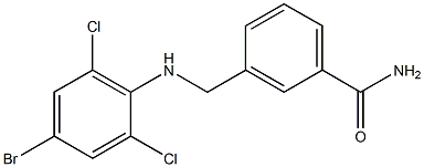 3-{[(4-bromo-2,6-dichlorophenyl)amino]methyl}benzamide Struktur