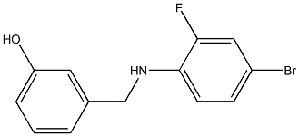 3-{[(4-bromo-2-fluorophenyl)amino]methyl}phenol Struktur