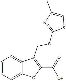 3-{[(4-methyl-1,3-thiazol-2-yl)sulfanyl]methyl}-1-benzofuran-2-carboxylic acid Struktur