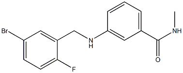 3-{[(5-bromo-2-fluorophenyl)methyl]amino}-N-methylbenzamide Struktur