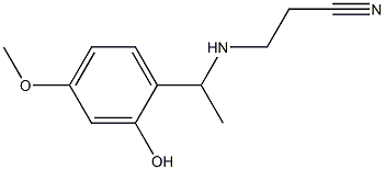 3-{[1-(2-hydroxy-4-methoxyphenyl)ethyl]amino}propanenitrile Struktur