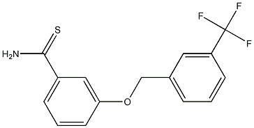 3-{[3-(trifluoromethyl)phenyl]methoxy}benzene-1-carbothioamide Struktur