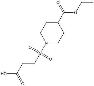 3-{[4-(ethoxycarbonyl)piperidine-1-]sulfonyl}propanoic acid Struktur