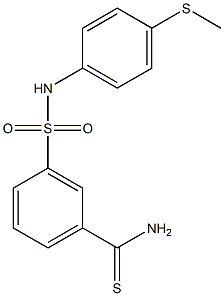 3-{[4-(methylsulfanyl)phenyl]sulfamoyl}benzene-1-carbothioamide Struktur